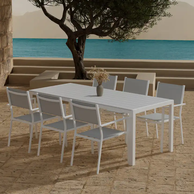 Matgrupp Utomhus Venture Home Break 90x205 cm med 6 st Copacabana Trädgårdsstolar