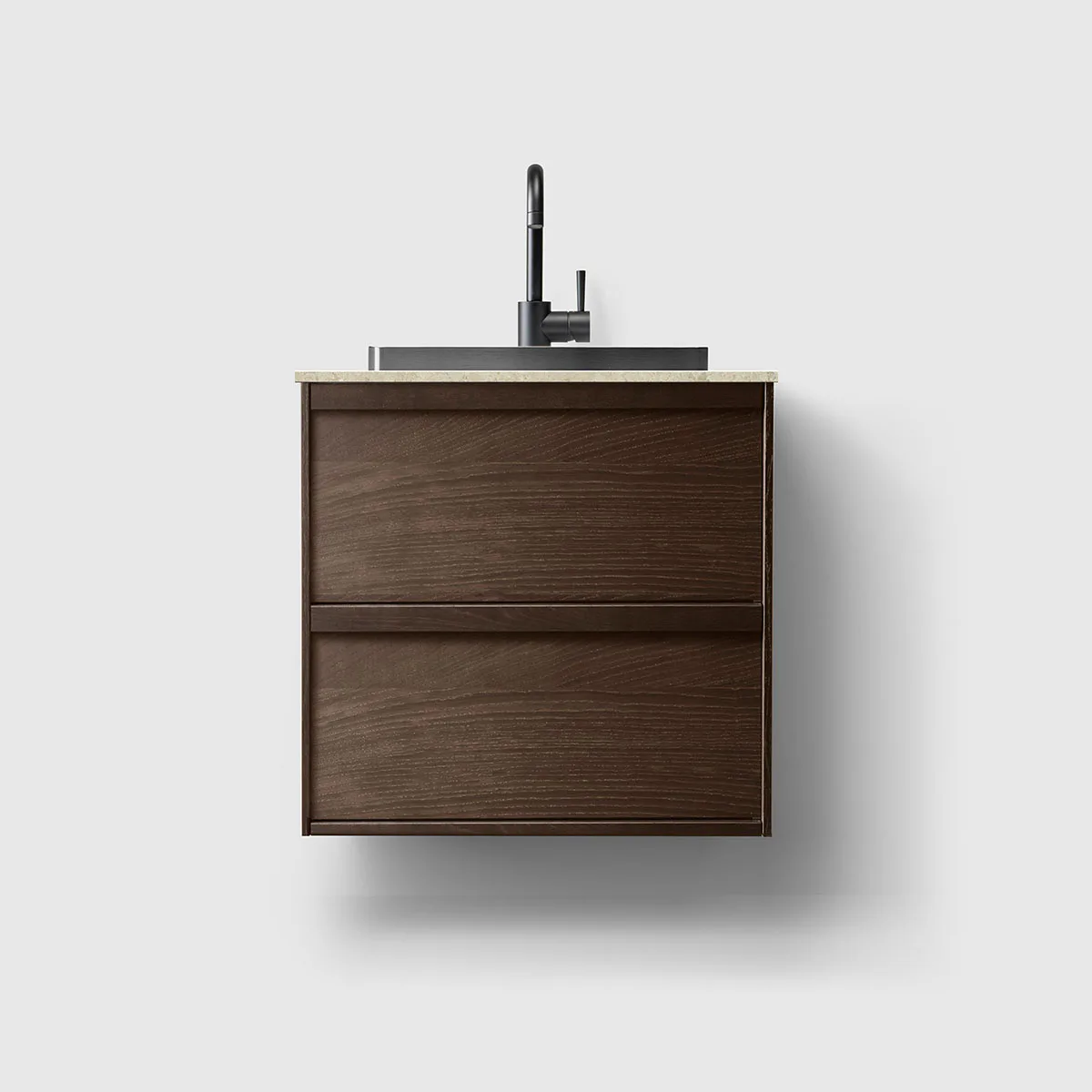 Rökt Ek/Beige/Svart