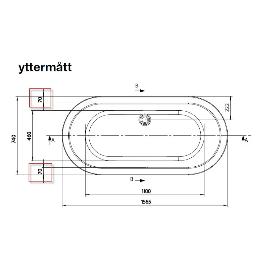 Badkar Westerbergs Deep R1600 Vit