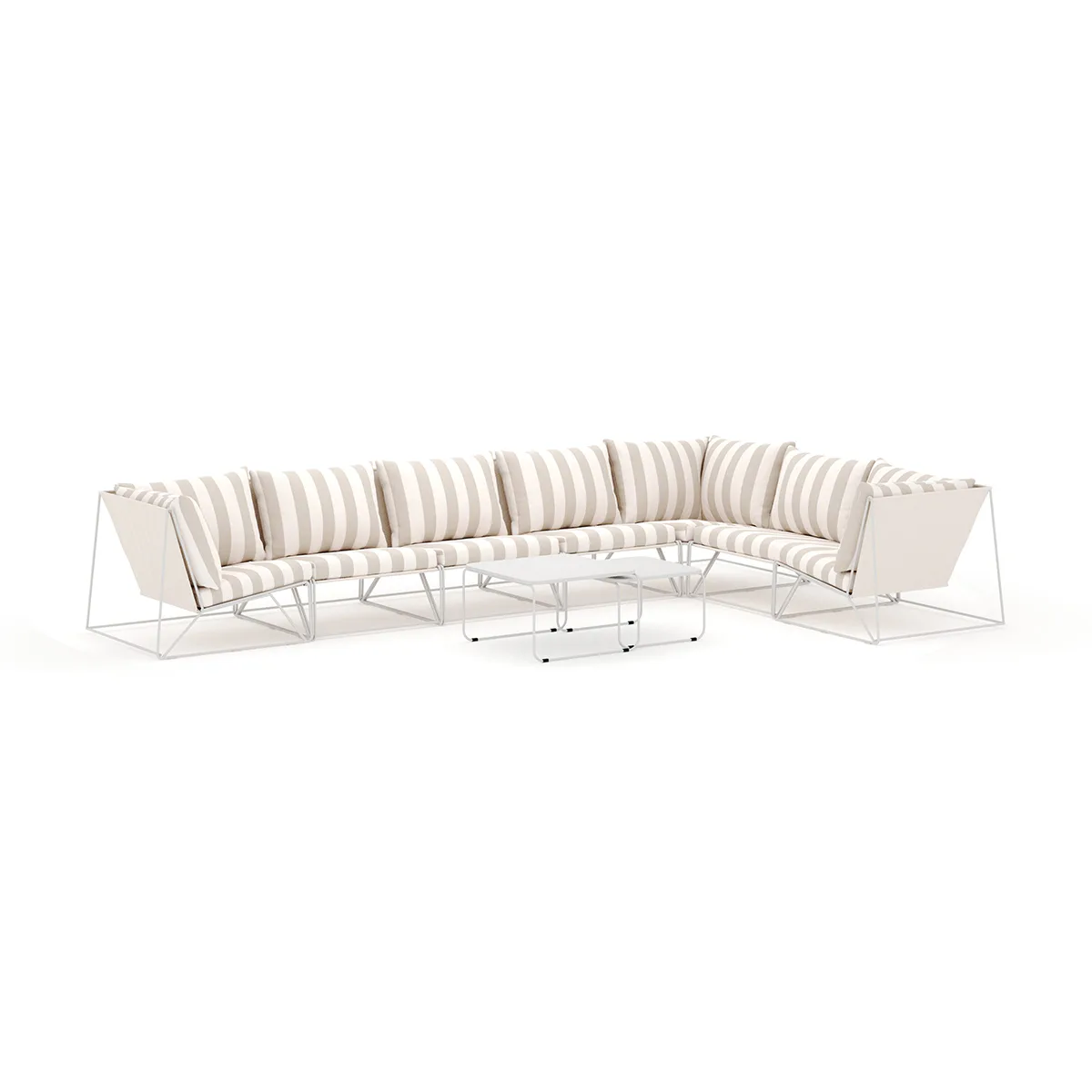 Loungesoffa Comfort Garden Usteryd utomhus L-soffa 7-sits vändbar