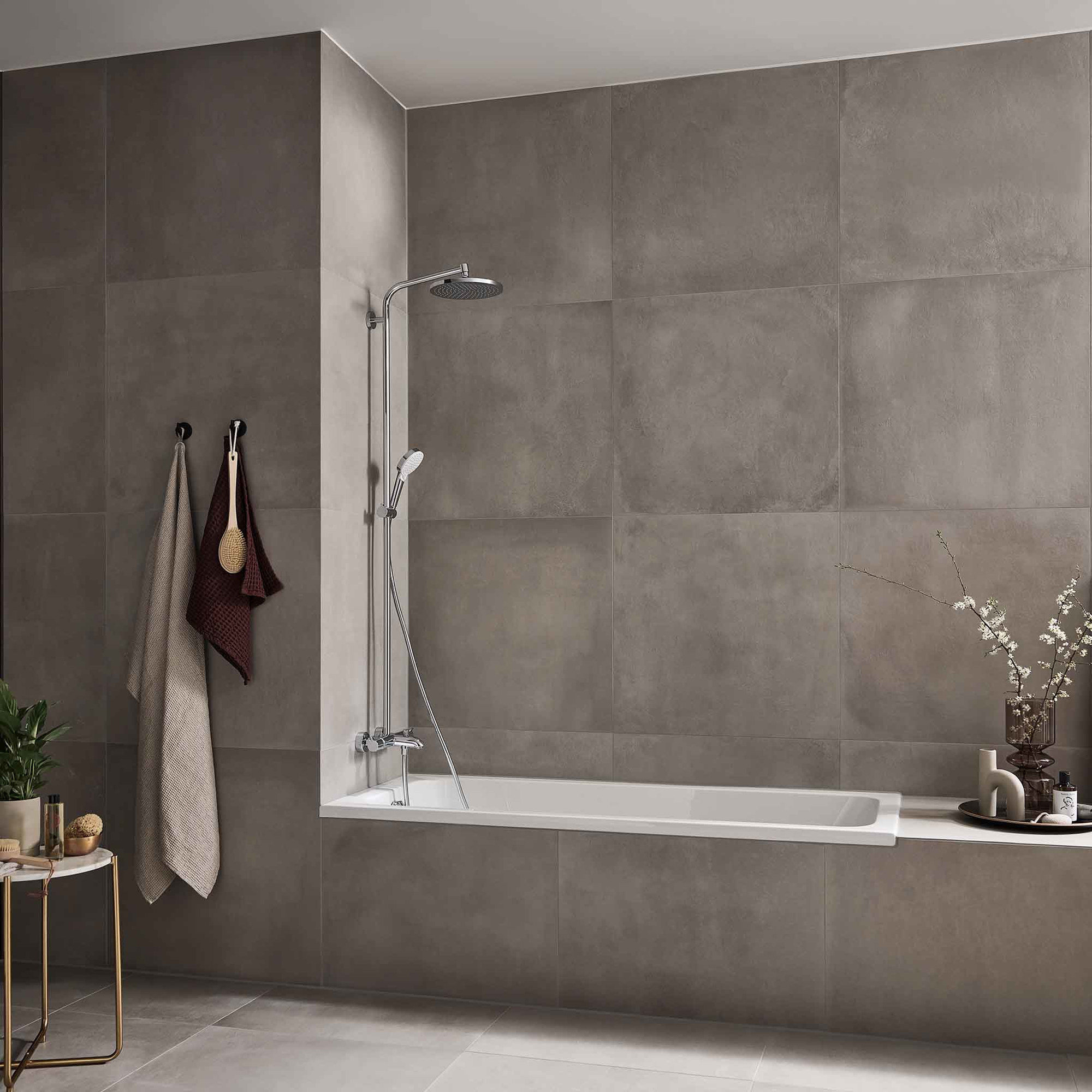 Takduschset Hansgrohe Crometta S 240 med Badkarsblandare