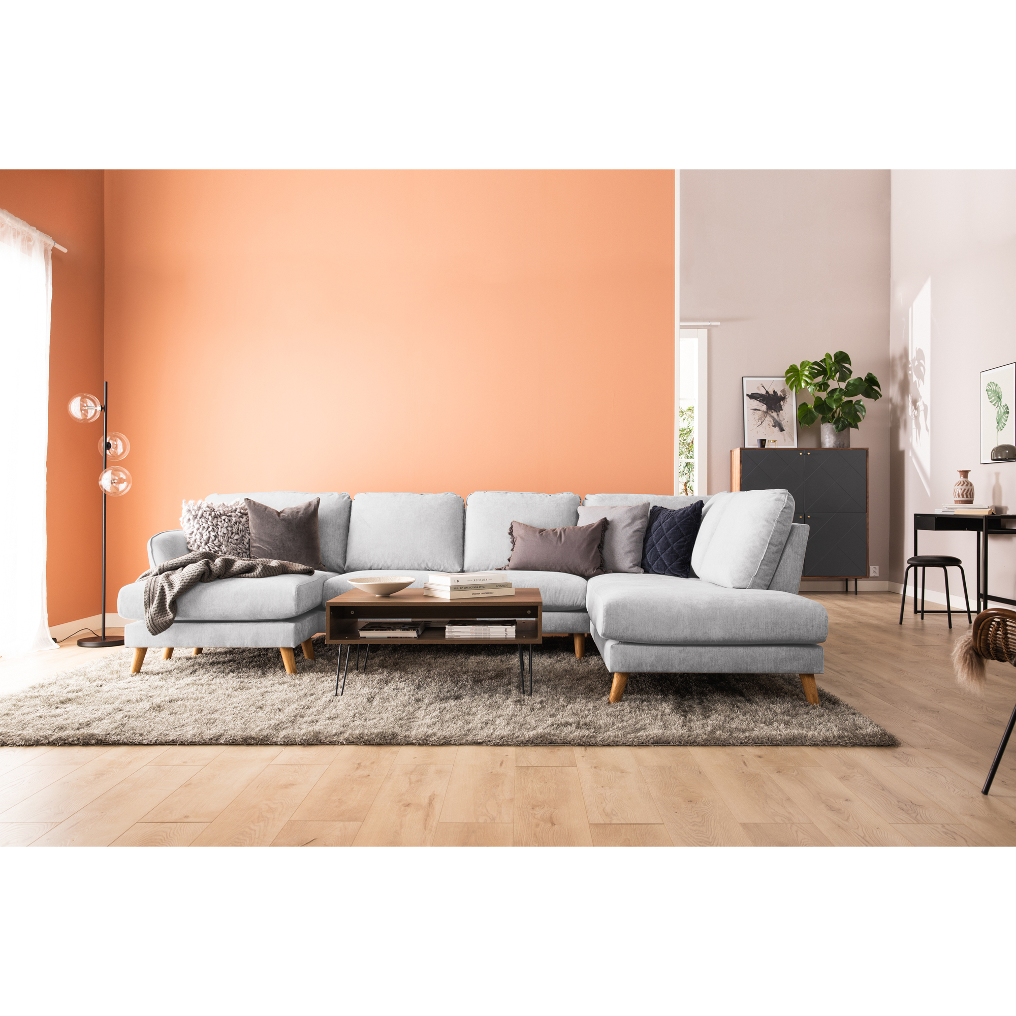 6-sitssoffa Scandi Days Trend Lyx U-formad med Divan och Schäslong 326 cm