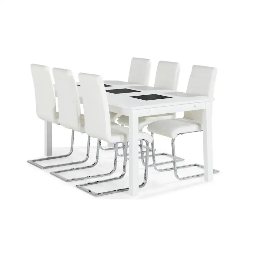 Matgrupp Basic Home Jasmin Rektangulärt Matbord 180-270 cm Förlängningsbart med 6 Cibus Matstol