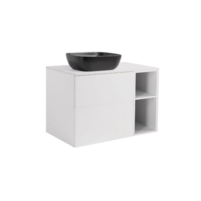 A IS60+30Ö VIT BS VIT+TS REKSV Färg: Vit, Färg Tvättställ: Svart, Färg Bänkskiva: Vit, Rektangulär Form, Storlek: 740x908 mm