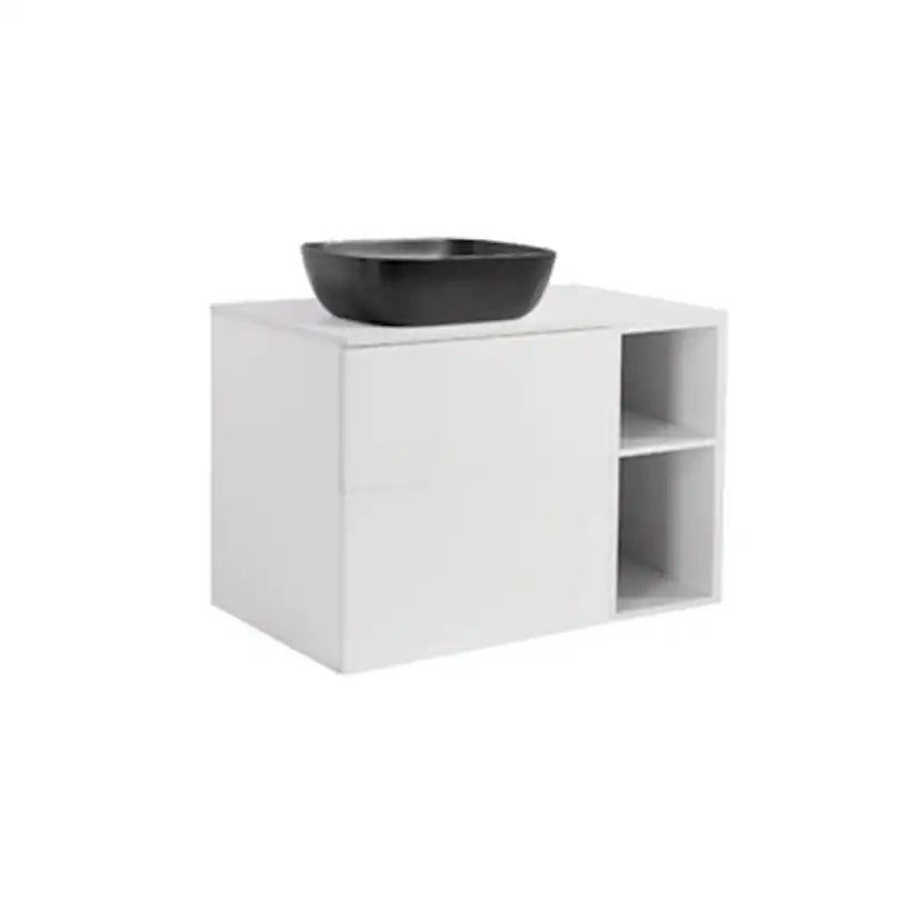 A IS60+30Ö VIT BS VIT+TS REKSV Färg: Vit, Färg Tvättställ: Svart, Färg Bänkskiva: Vit, Rektangulär Form, Storlek: 740x908 mm