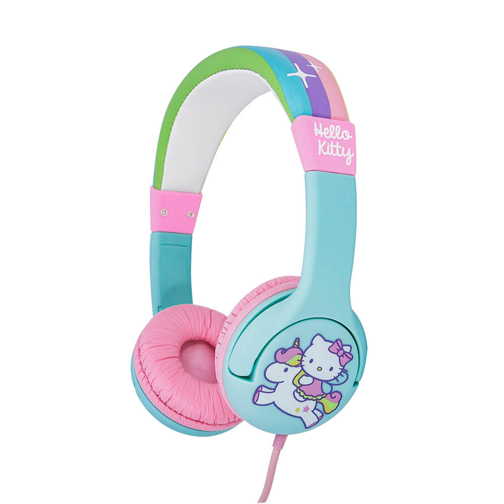 Hörlur HELLO KITTY Junior On-Ear 85dB Grön/Rosa Enhörning