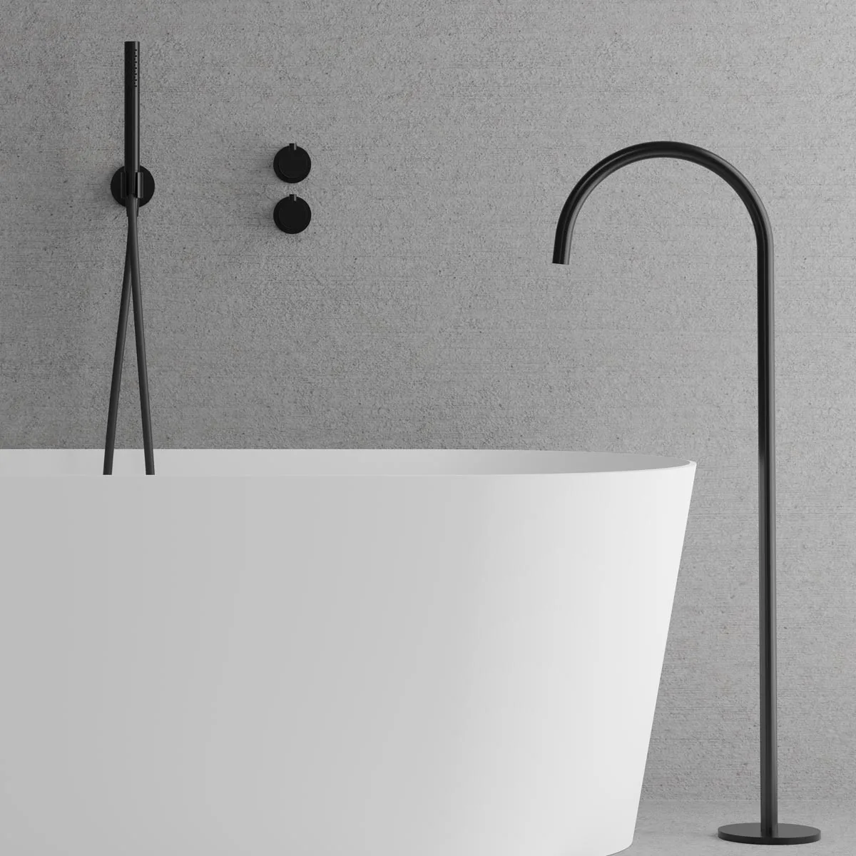 Badkarsblandare Scandtap Steel Harmonized Bliss 4 med Handdusch för Inbyggnad
