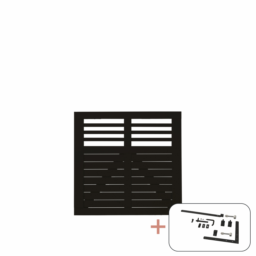 Enkelgrind PLUS Decora med Beslag 100 x 95 cm Svart