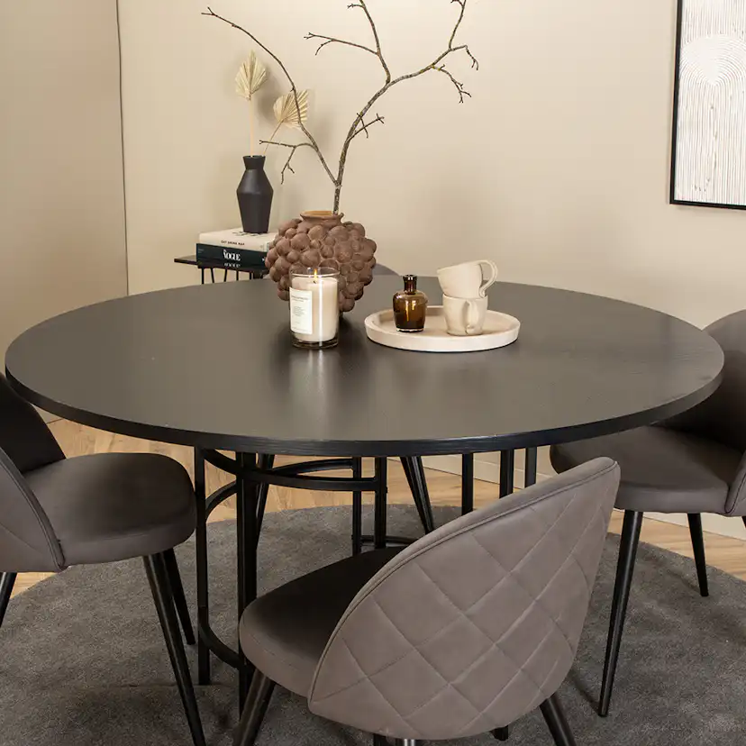 Matgrupp furniture/fashion Copenhagen Ø140 cm med 4 Velvet Stolar