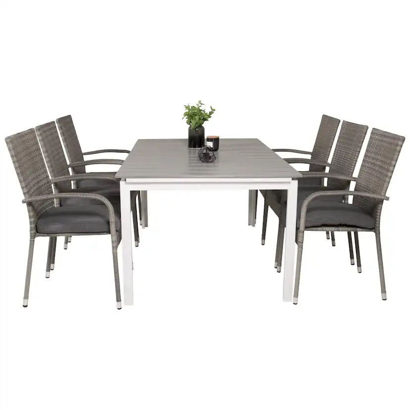 Matgrupp Venture Home Lova 160/240 med 6 Asta Stolar