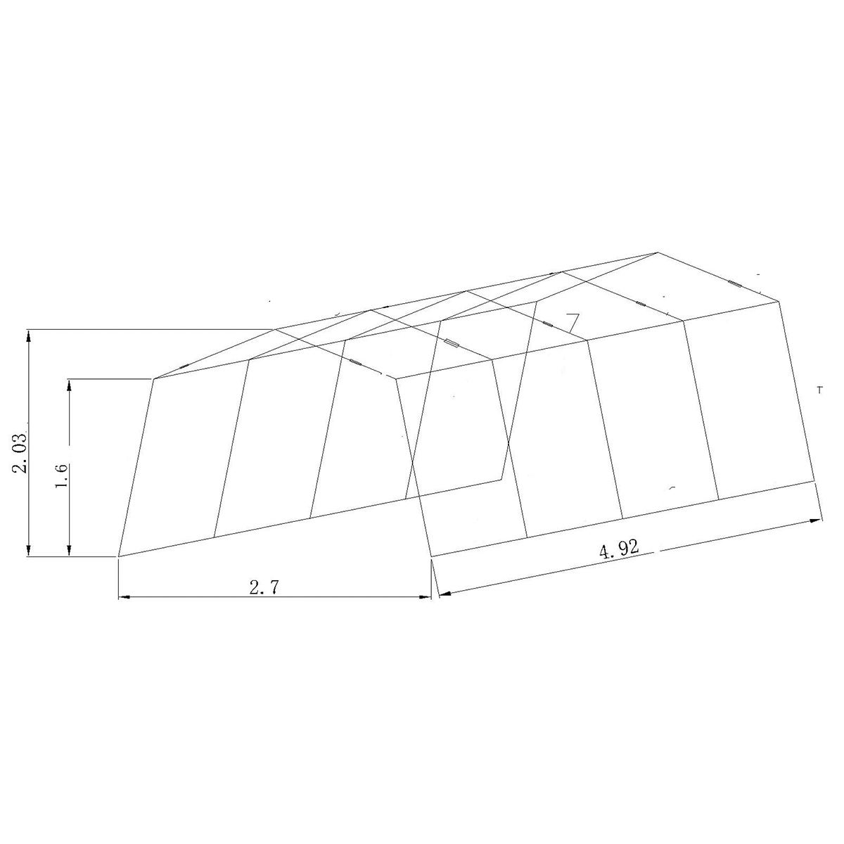 Garagetält Timco G500 2,7 x 5,1 m Grå