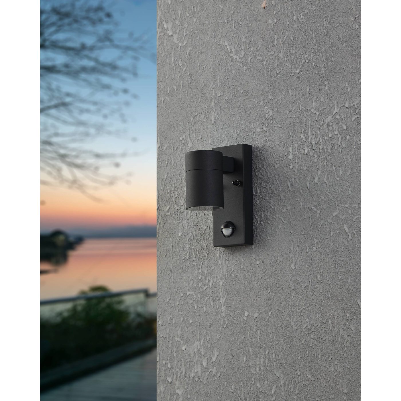 Vägglampa Utebelysning Eglo Riga 5 med Sensor Svart Klar
