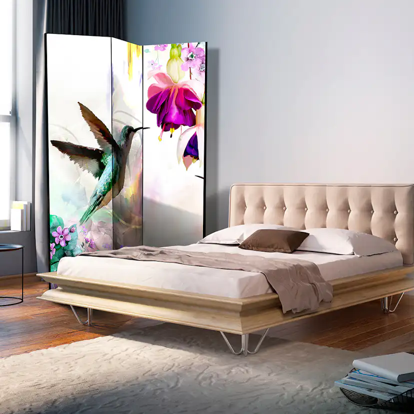 Rumsavdelare Skärmvägg Arkiio Hummingbirds And Flowers 135x172 cm