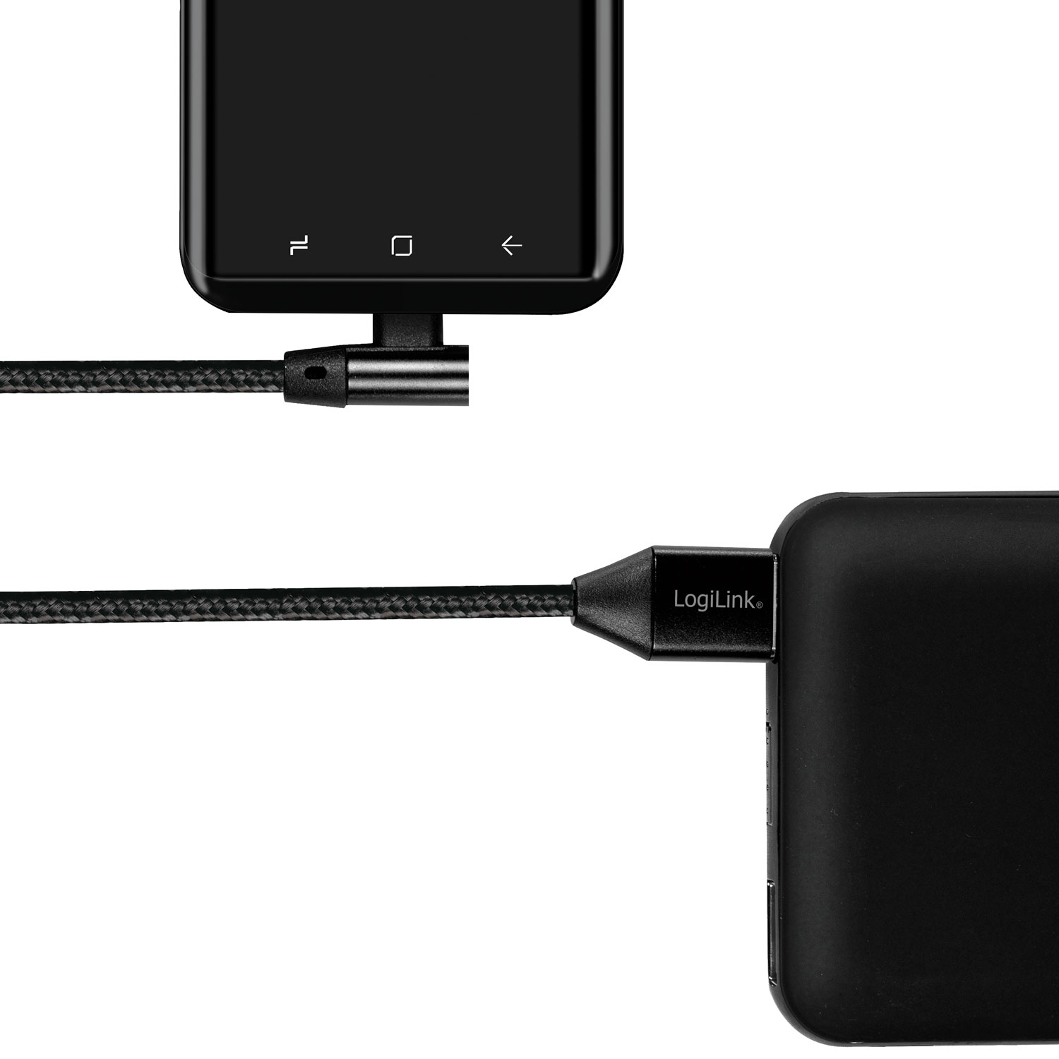 Vinklad USB-C-kabel LogiLink USB 2.0 Max 15W 0,3 m