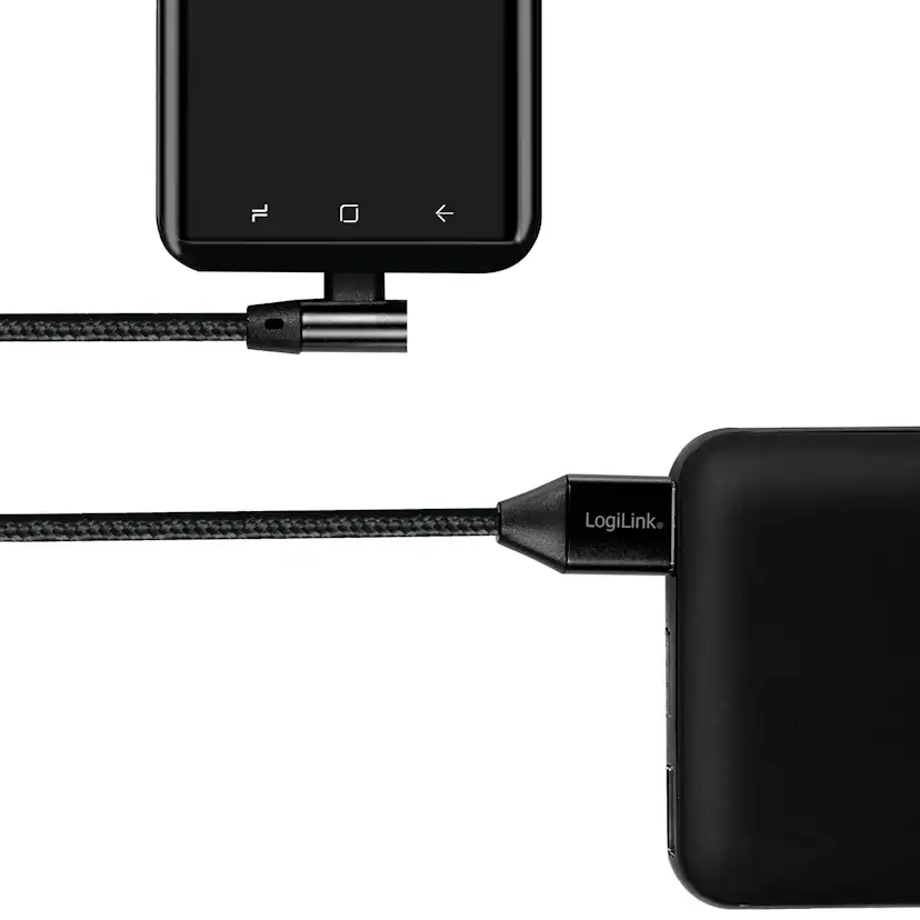 Vinklad USB-C-kabel LogiLink USB 2.0 Max 15W 0,3 m