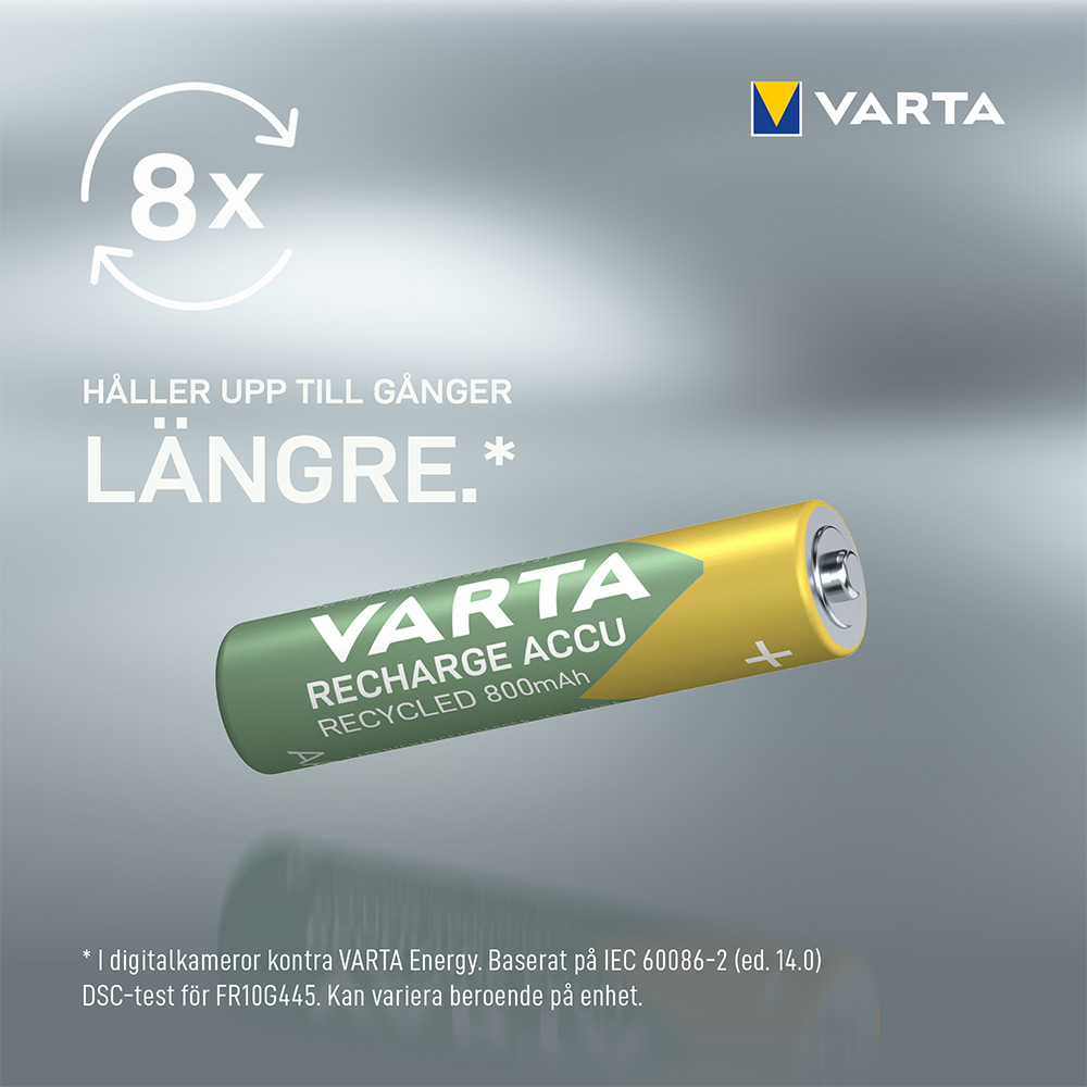 Batteri VARTA Laddningsbara Alkaliska AAA 800 mAh 4-Pack