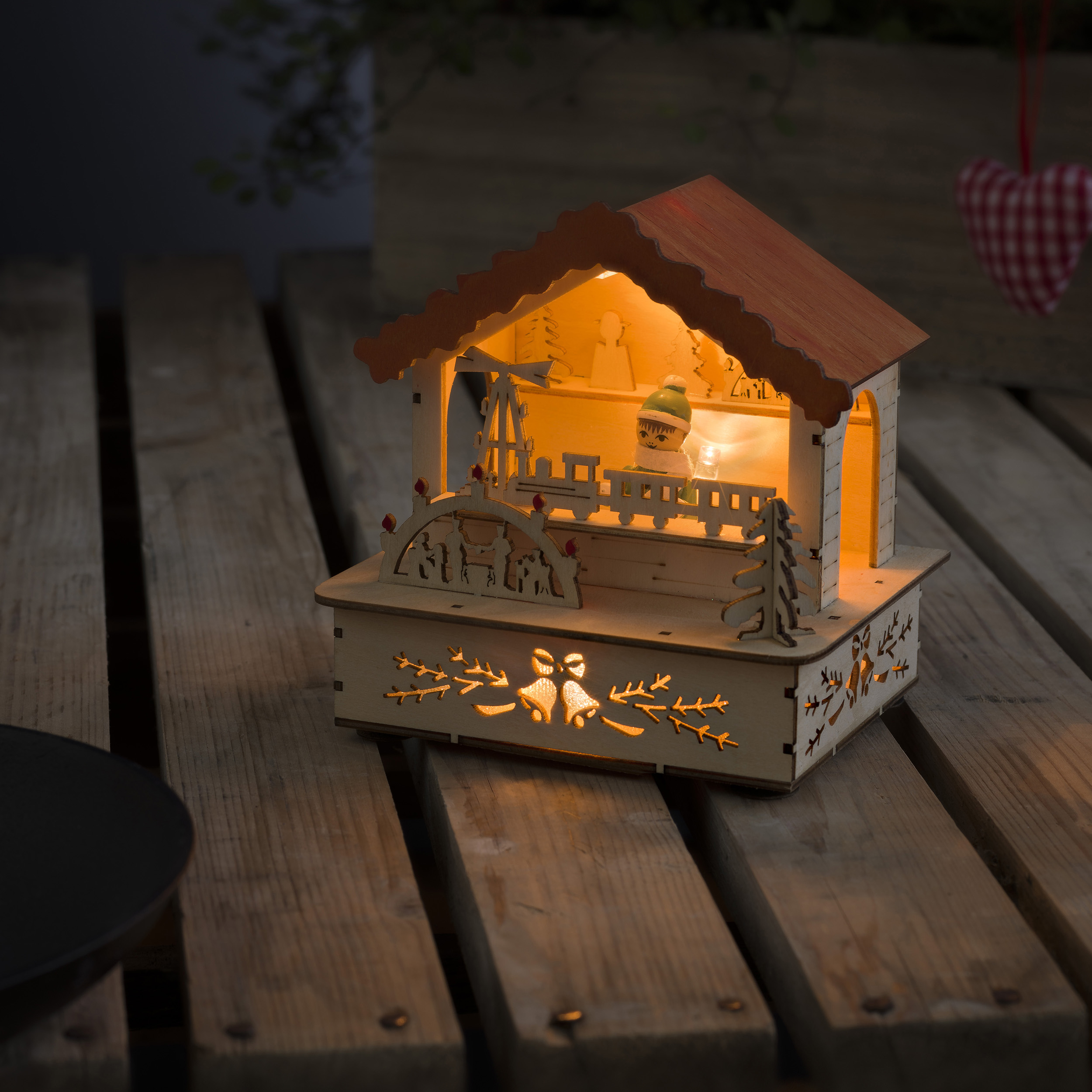 Julby Gnosjö Konstsmide Marknadsstånd Röd 3L LED