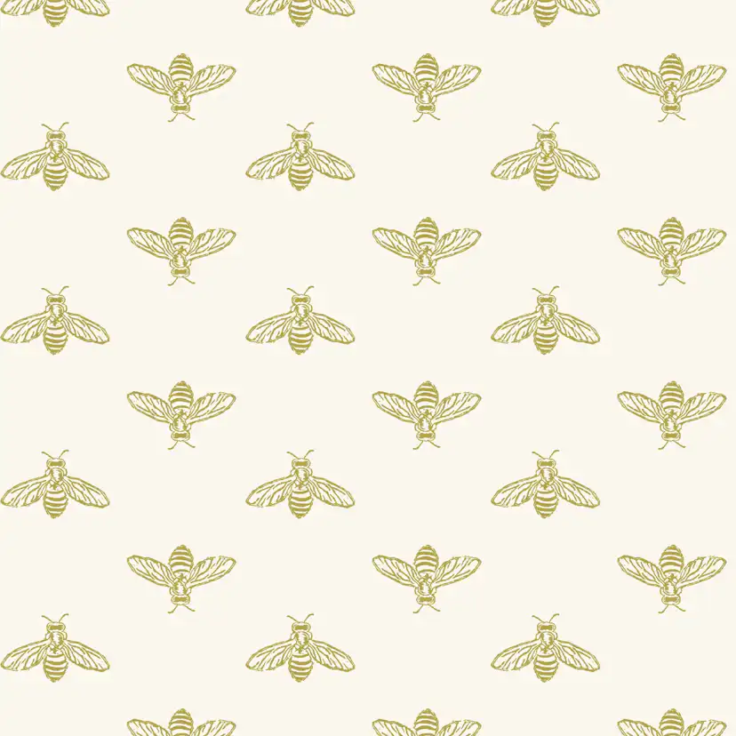Fototapet Joules Block Print Bee Antique Gold 10mx52 cm