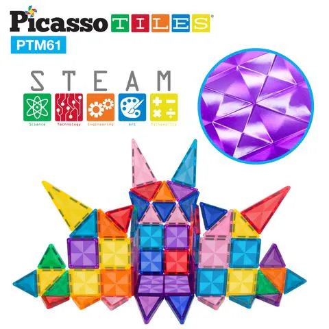 Magnetplattor Picasso Tiles 61 bitar Mini