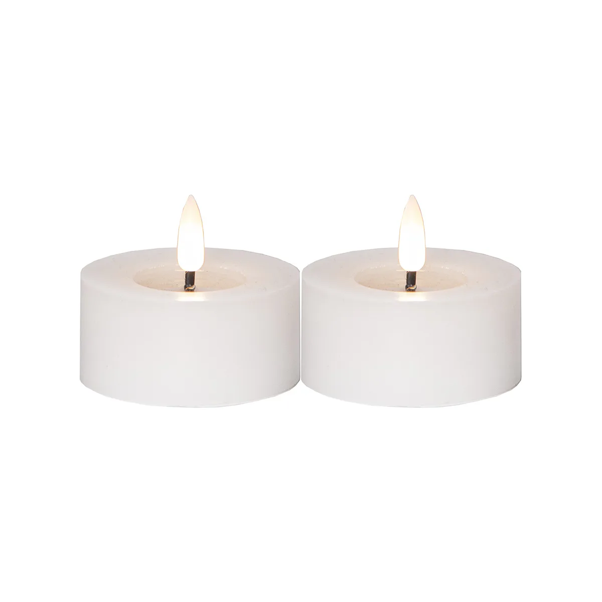 LEDVarmeljus2p Flamme Flow 7x5 cm White White