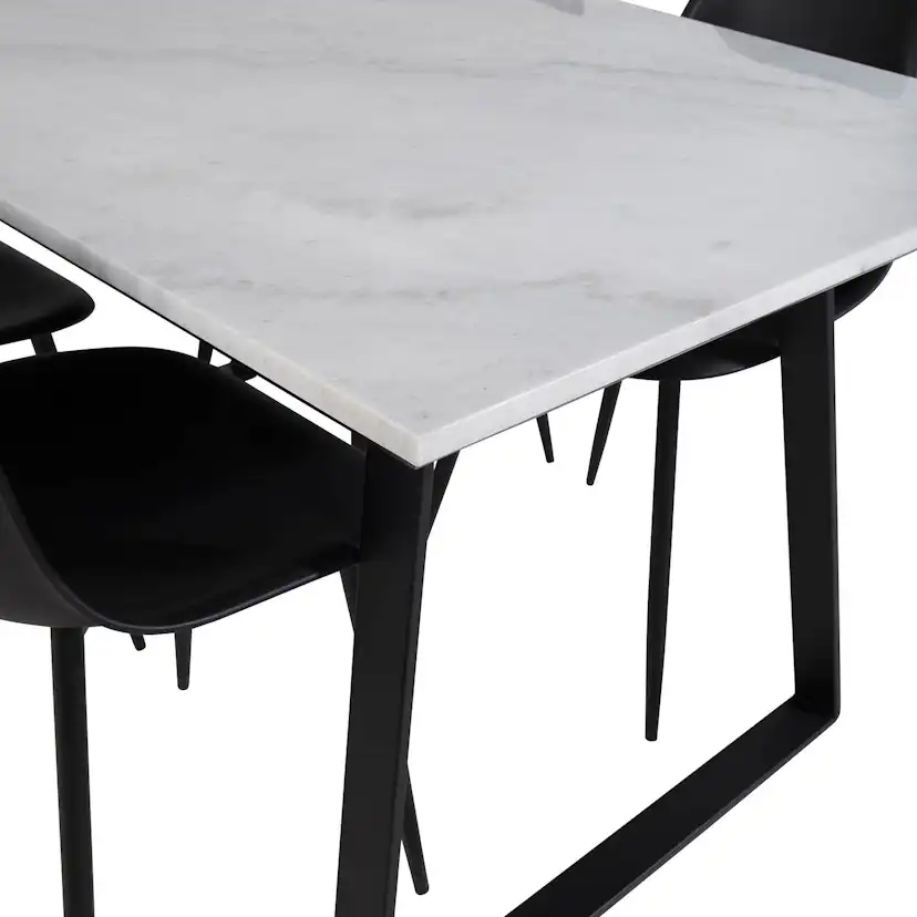 Estelle Table White / Black+Polar Chair - / Black Plastic_4 Vit/Svart