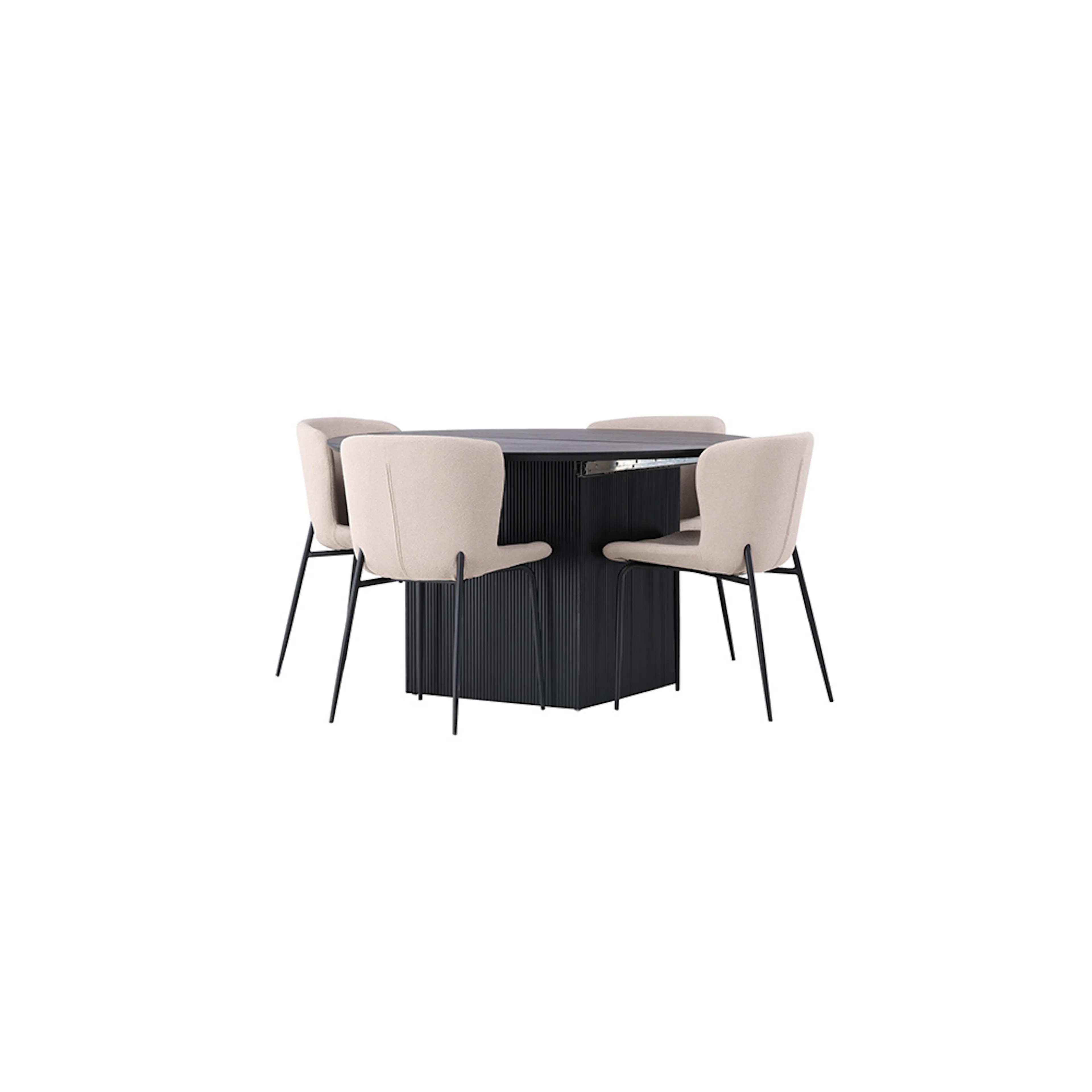 Matgrupp Venture Home Matilda med 4 Modesto Stolar Svart/Beige