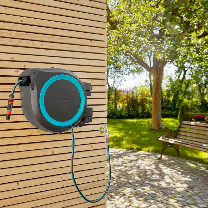 Bevattningspaket Gardena Slangbox XL 35 m Turkos Med Vattenspridare & Sprinklerpistol