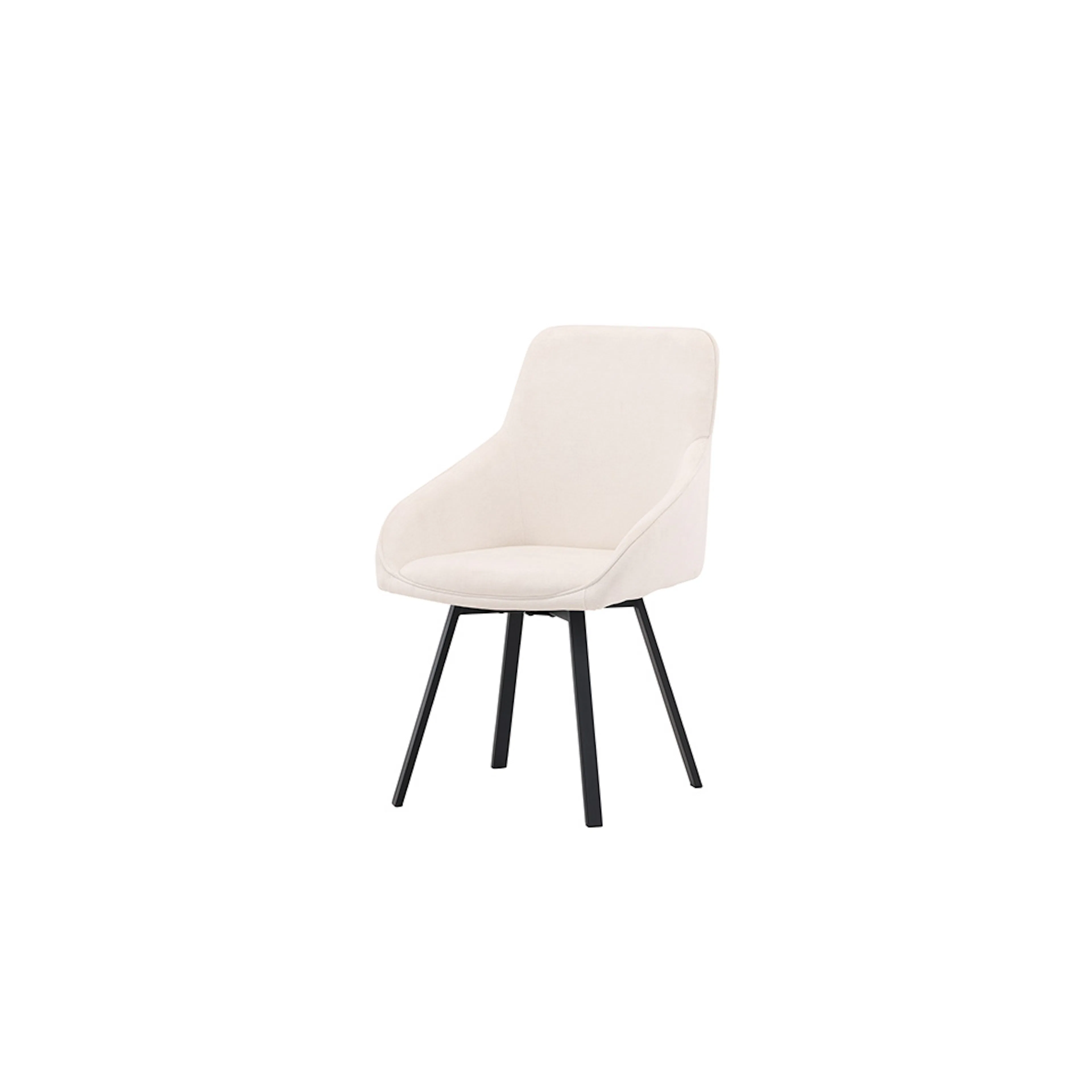 Rosie Dining Chair - Black / Beige Fabric Beige