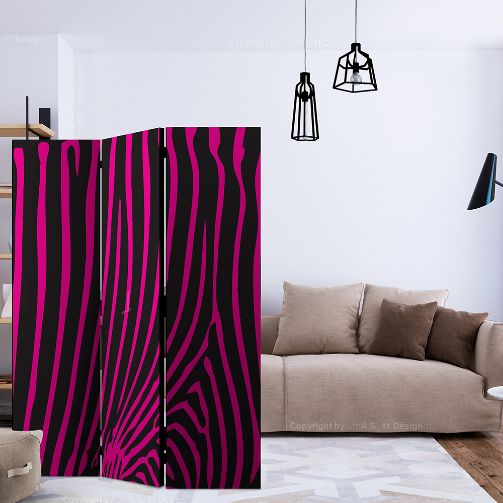Rumsavdelare Skärmvägg Arkiio Zebra Pattern Violet 135x172 cm