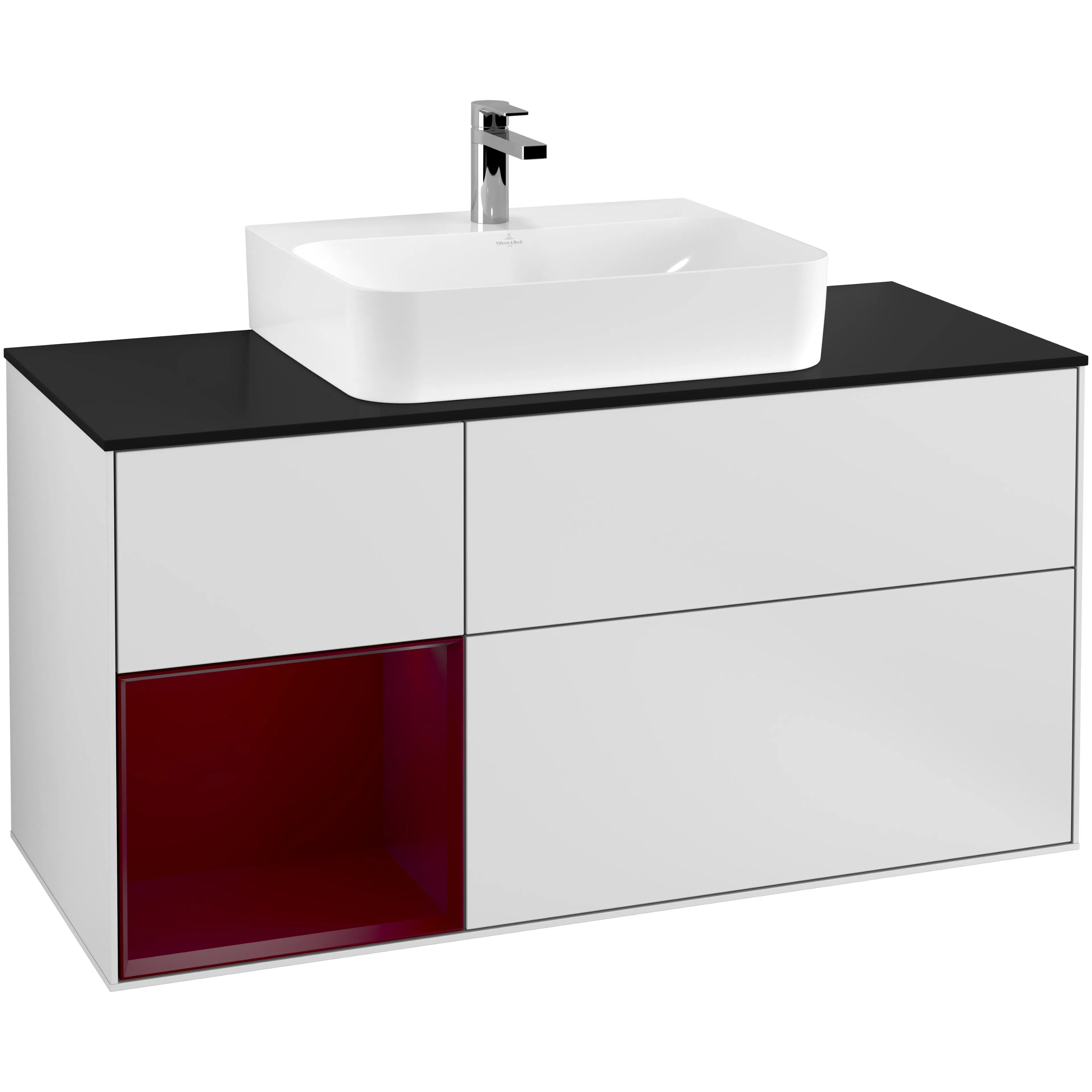 Tvättställsskåp Villeroy & Boch Finion med 3 Lådor Hylla och Bänkskiva för Centrerat Tvättställ