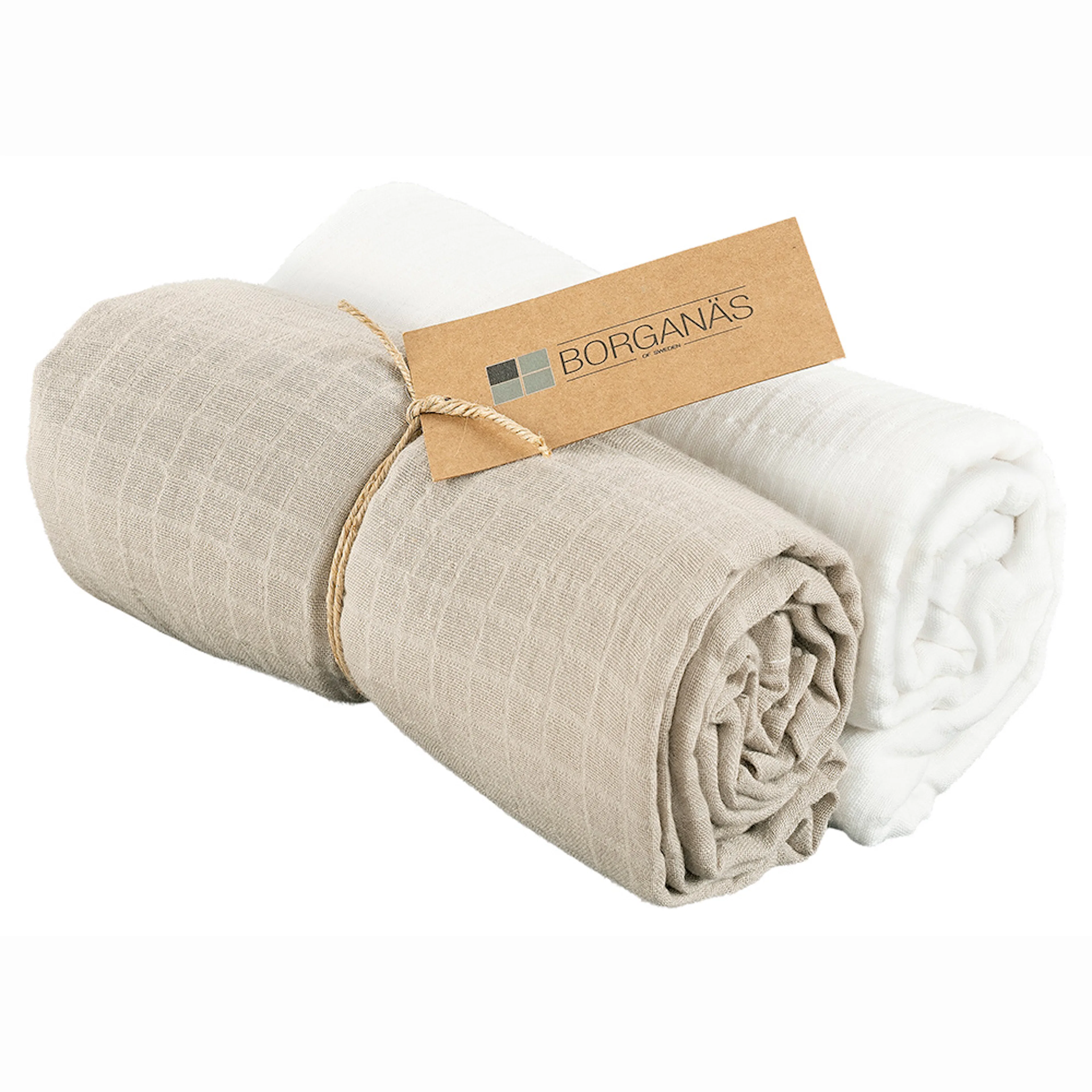 Muslinwrap 70x70 Sand, 2 Pack. Vit/Sand