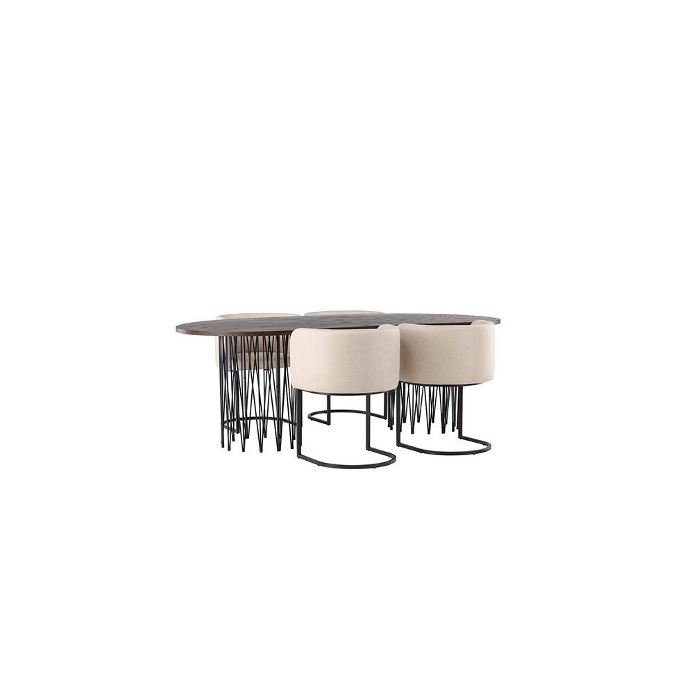 Matgrupp furniture/fashion Stone med 4 Simrishamn Stolar
