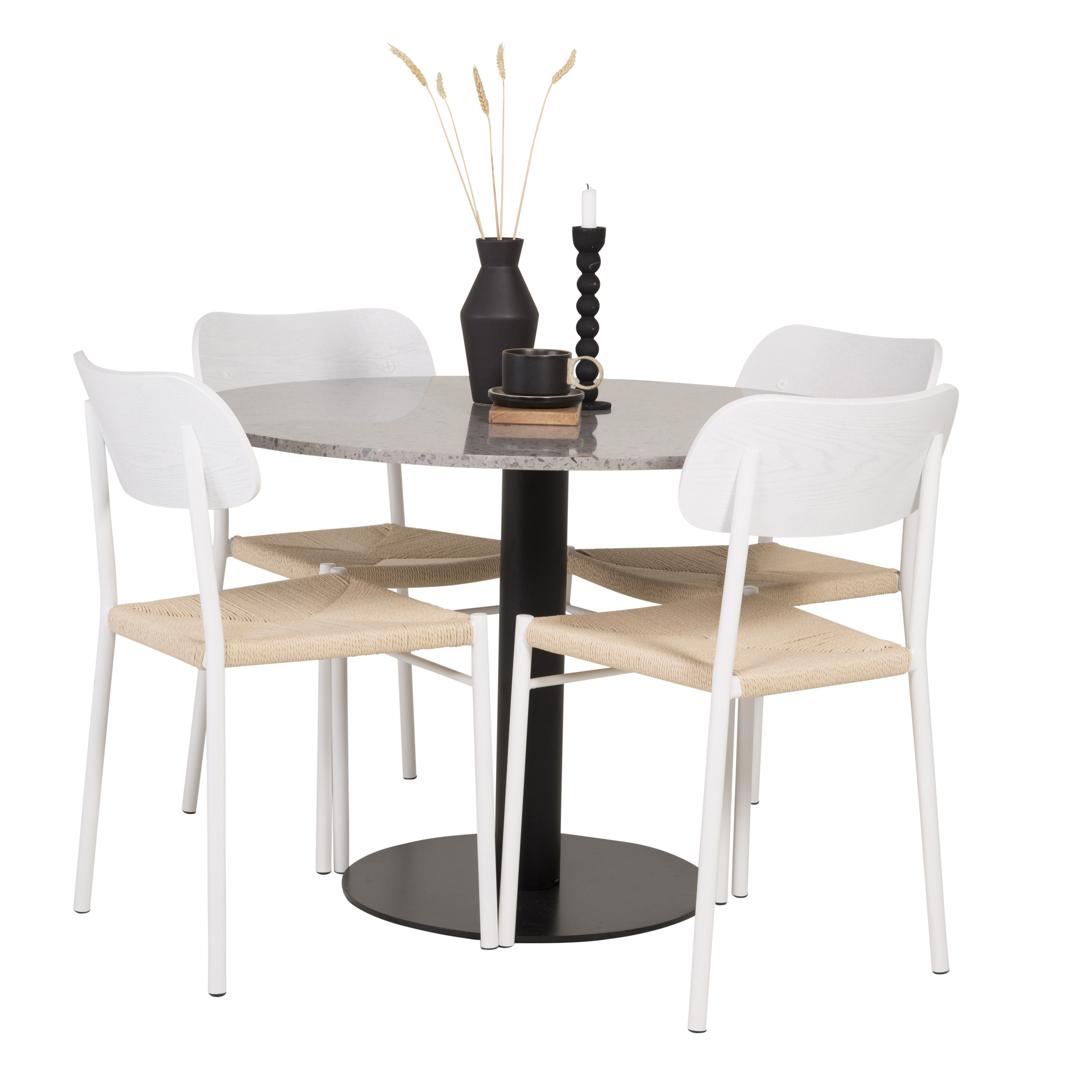 Matgrupp Venture Home Roxanna Grå Bord med 4 Peggy Stolar