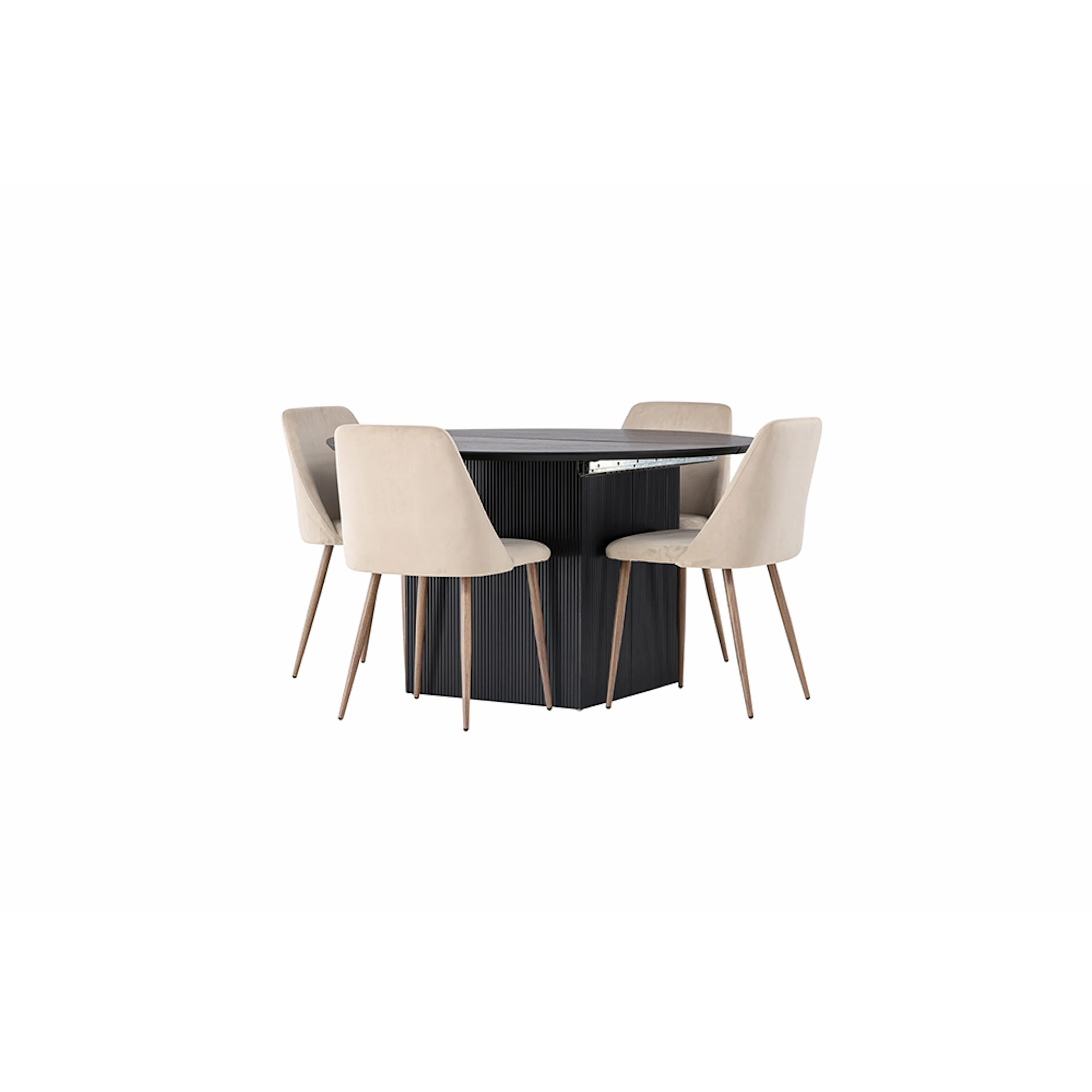 Matgrupp Venture Home Matilda med 4 Night Sammet Stolar