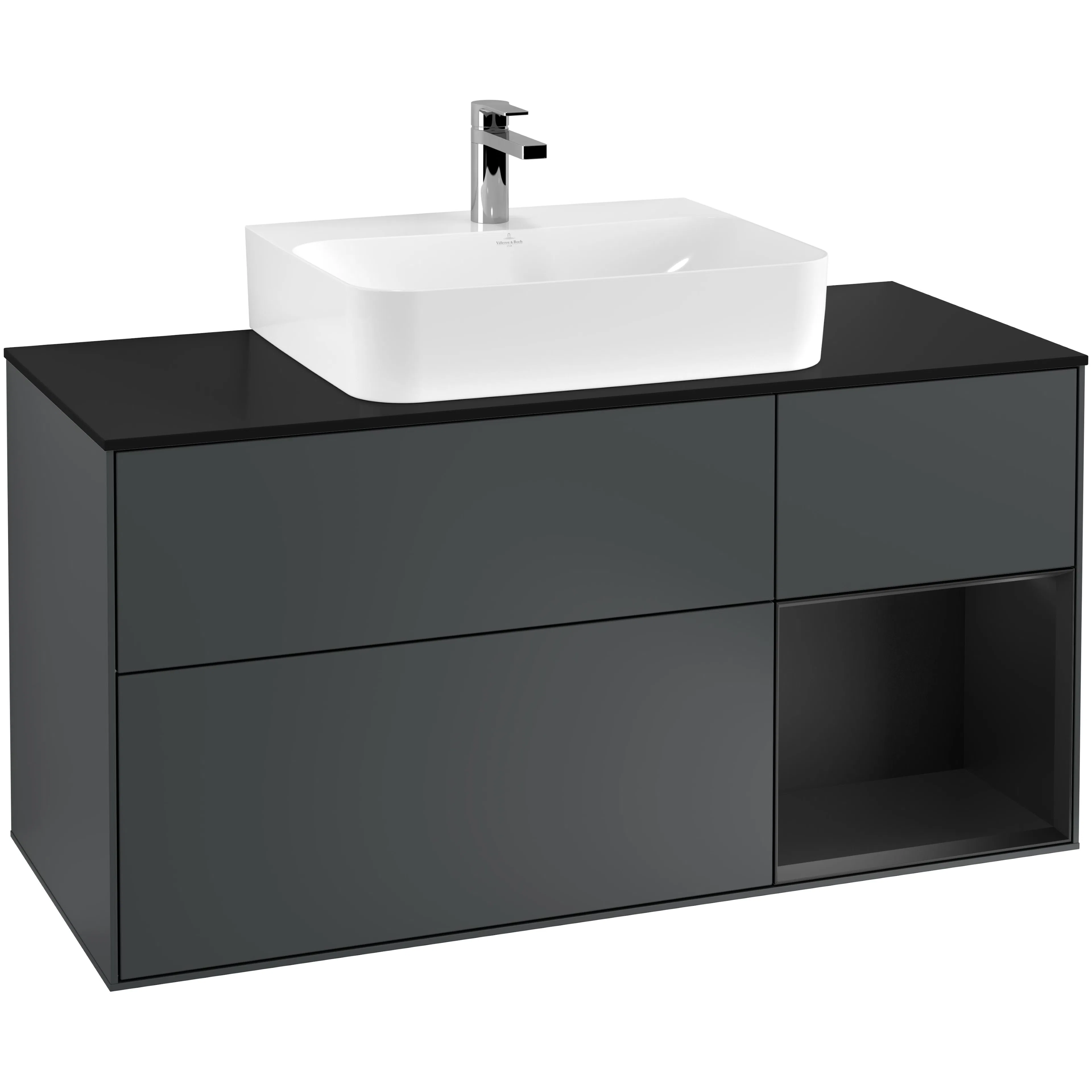 Tvättställsskåp Villeroy & Boch Finion med 3 Lådor Hylla och Bänkskiva för Centrerat Tvättställ