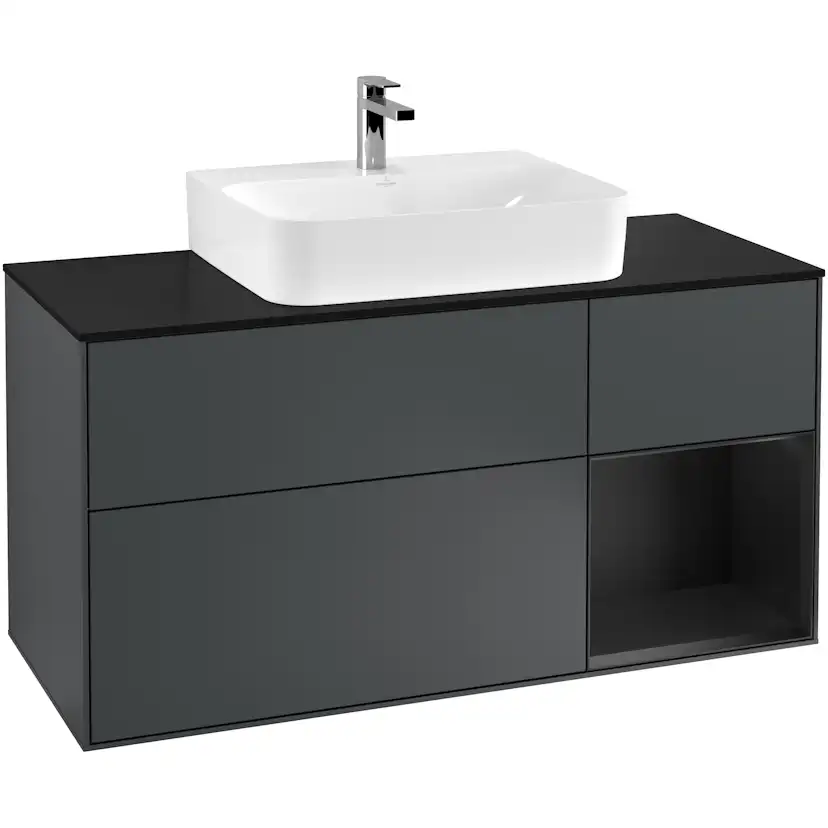 Tvättställsskåp Villeroy & Boch Finion med 3 Lådor Hylla och Bänkskiva för Centrerat Tvättställ