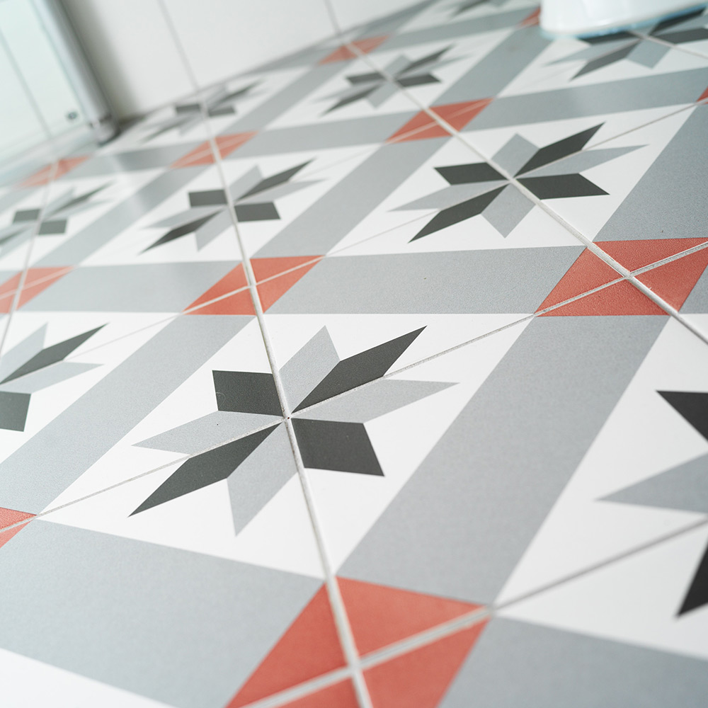 Kakeldekor Konradssons Kerion Optique Framboise Decor 20x20 cm