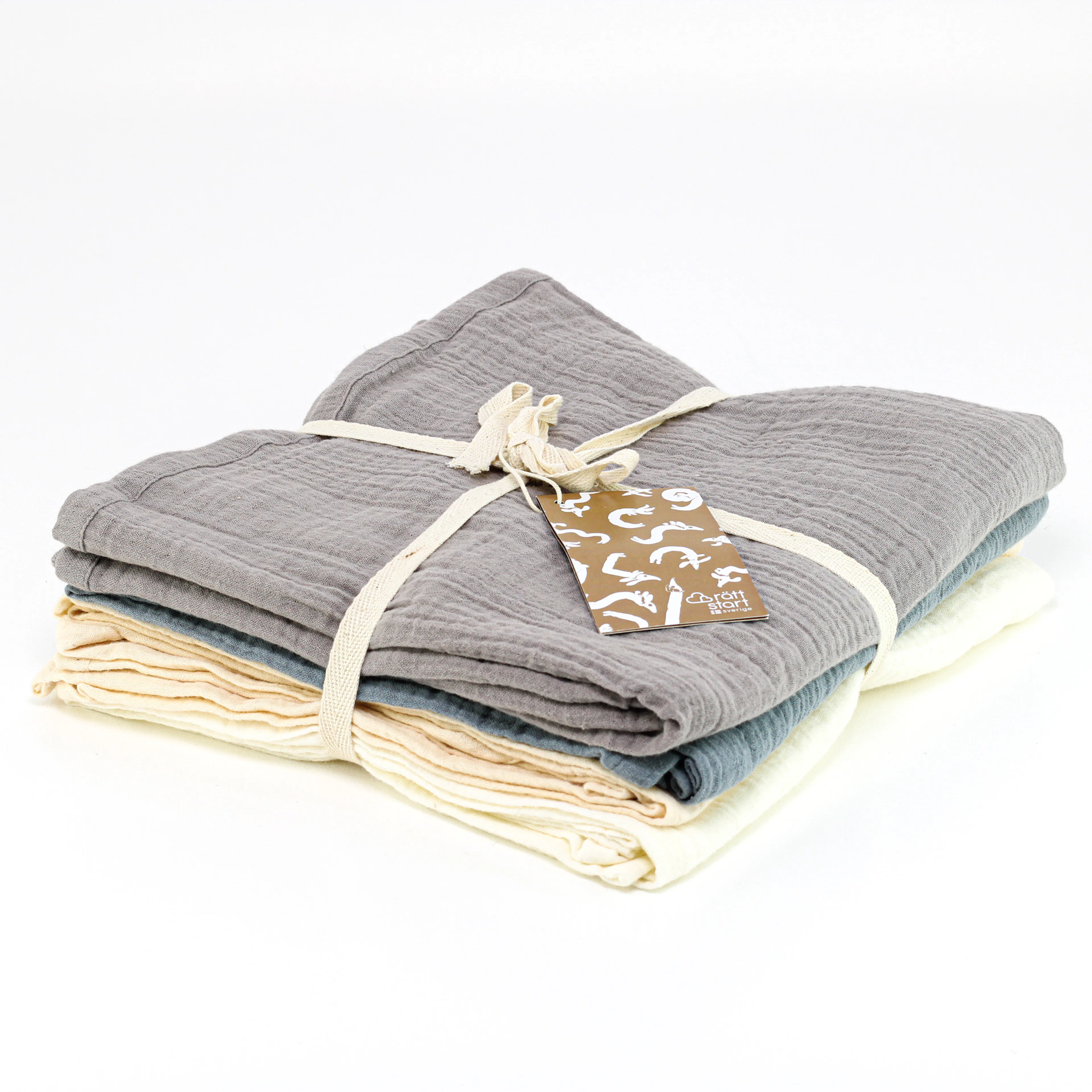 Muslinfilt Rätt Start Tax Eco 4-pack Blue/grey