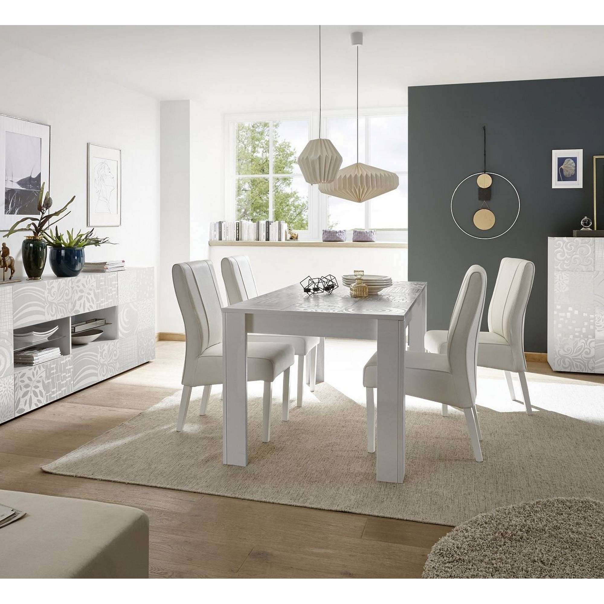 Sidobord LC Spa Mironne 241 cm 4 Hyllor Vit