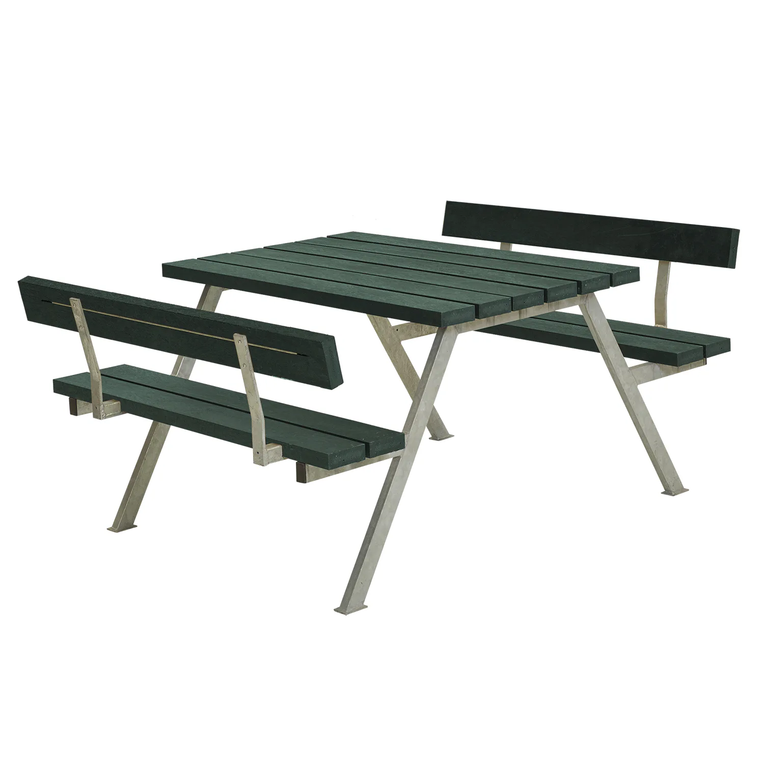 Alpha Bord-/Bänkset m/ 2 ryggstöd Med ryggstöd, Grön
