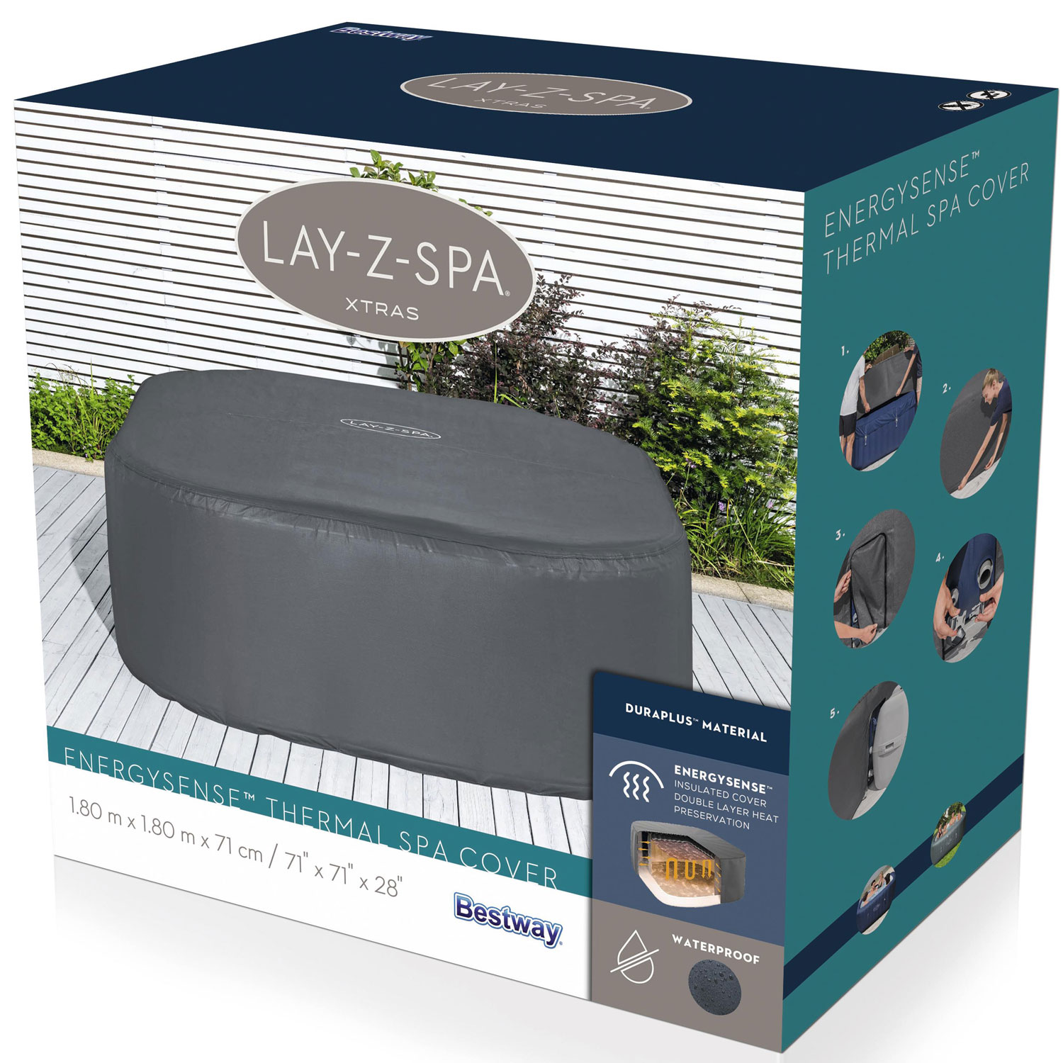Poolöverdrag Bestway Lay-Z-Spa® Thermal 180x180 cm