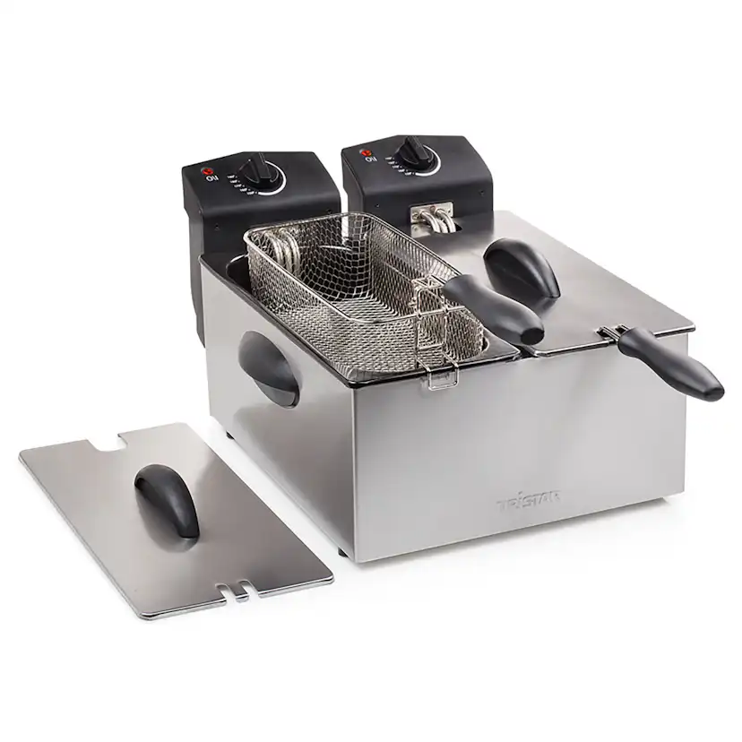 Fritös Tristar Dubbel 2x3L Rostfri