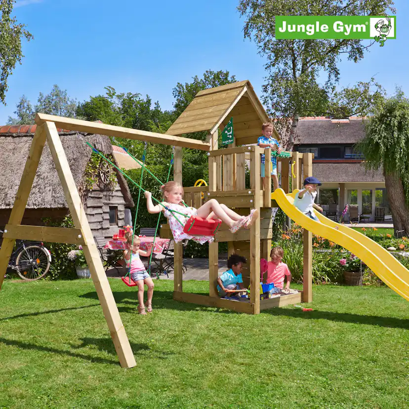 Lektorn Jungle Gym Cubby inkl. Swing Modul X'tra och rutschkana