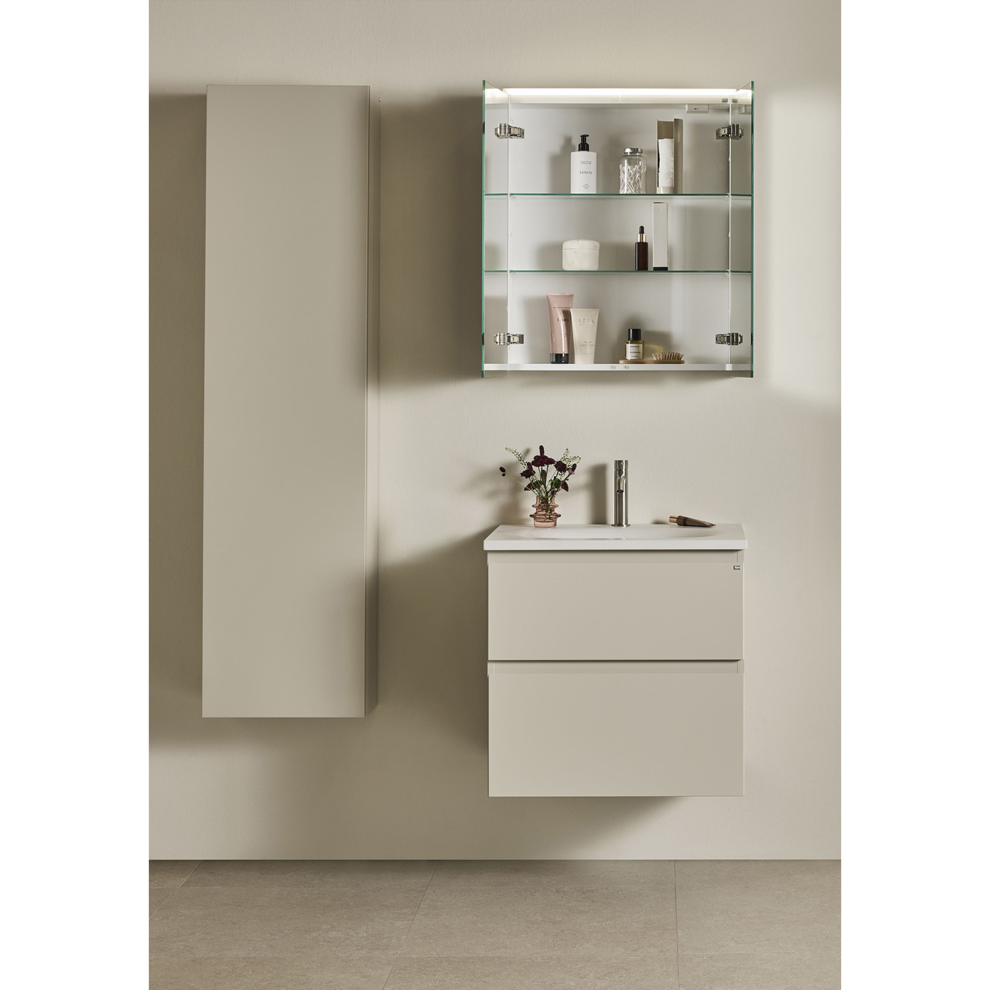 Tvättställsskåp Hafa Go Plus med Tvättställ Beige, B: 610mm