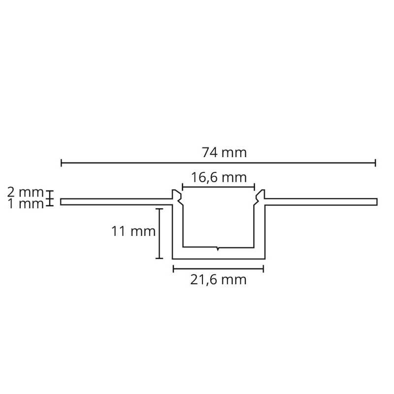 Profil SG ARMATUREN Infälld Dold Stripline 1,8M V