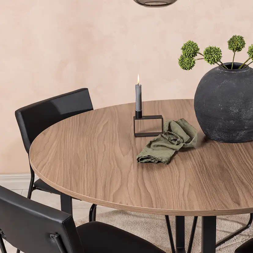 Matgrupp Venture Home Durango Ø 120 cm med 4 Kenth Stolar