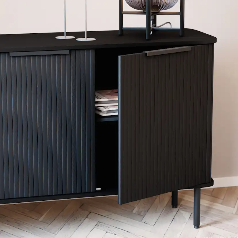 Sideboard Bark Kopparbo Ribbad med Förvaring 160cm