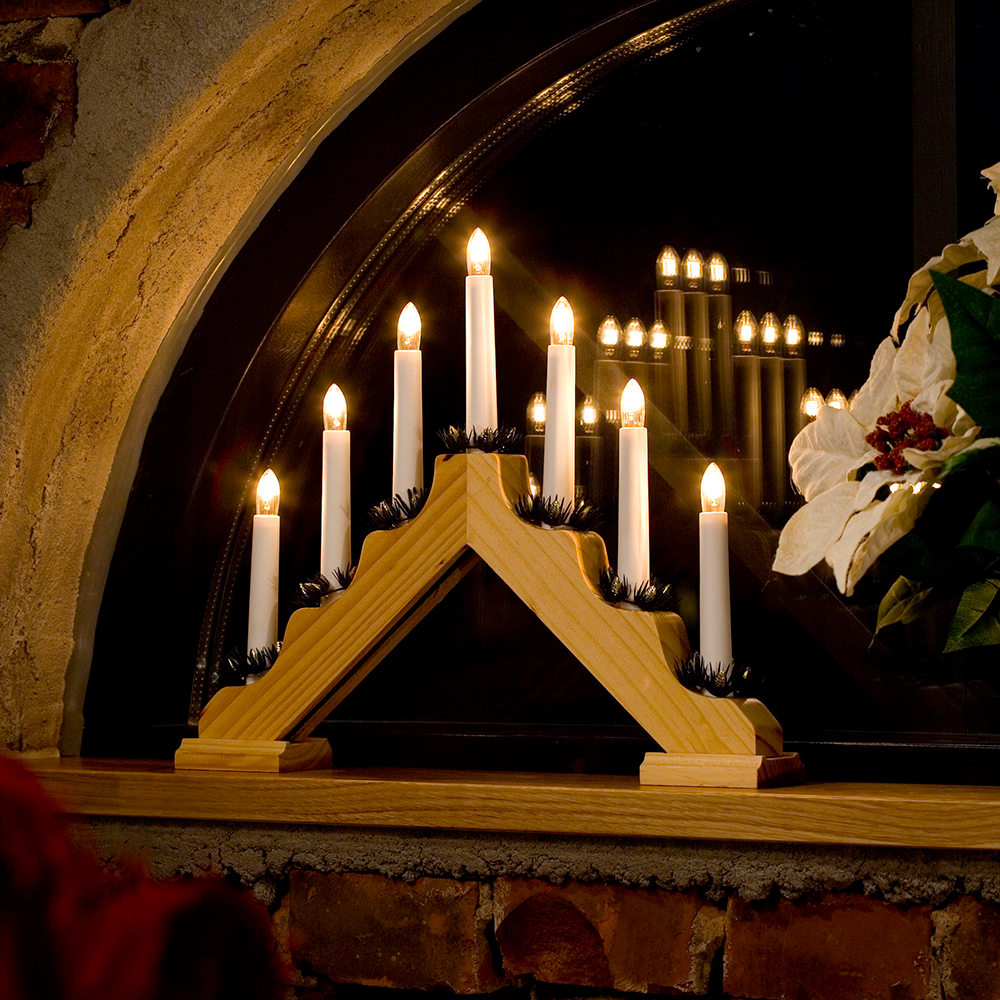 Adventsljusstake Gnosjö Konstsmide 7L med Manschetter H30