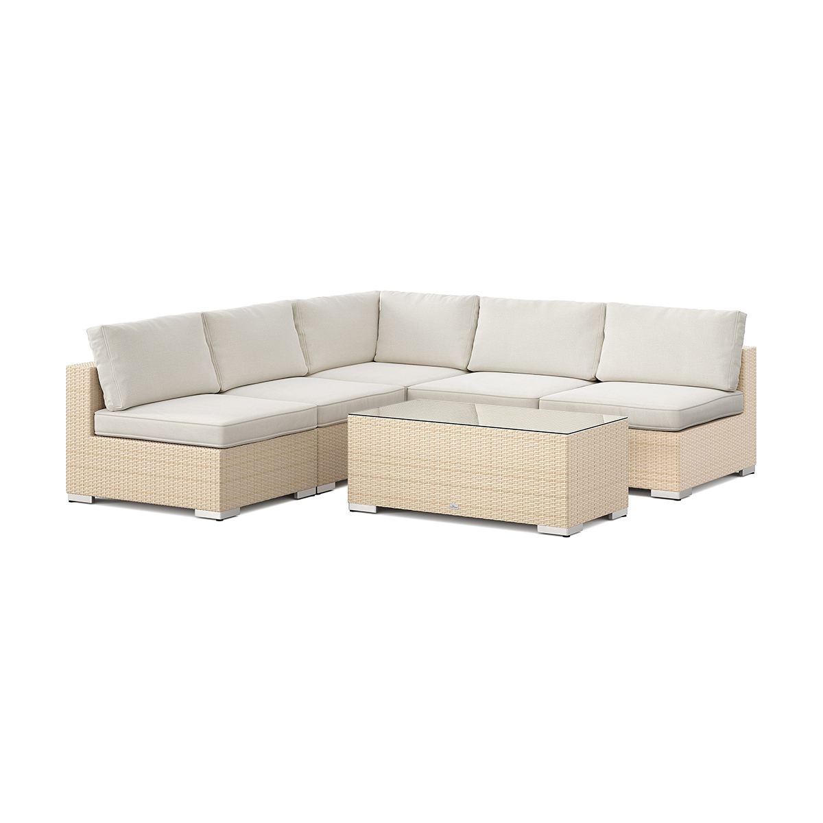 Loungegrupp Comfort Garden Bahamas utomhus hörnsoffa 5-sits vändbar med öppet avslut och bord