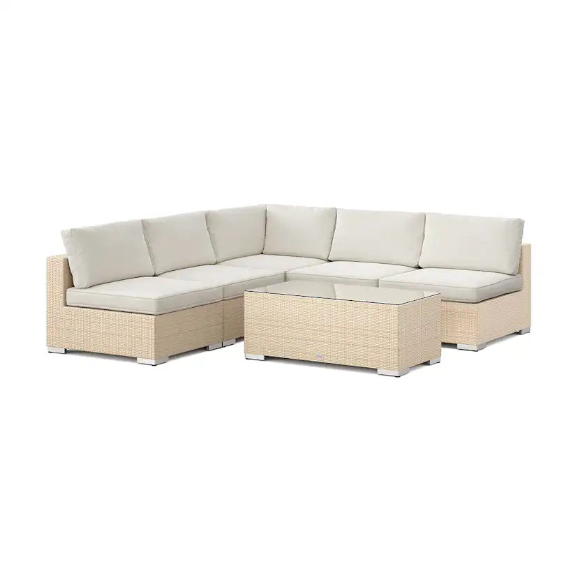 Loungegrupp Comfort Garden Bahamas utomhus hörnsoffa 5-sits vändbar med öppet avslut och bord